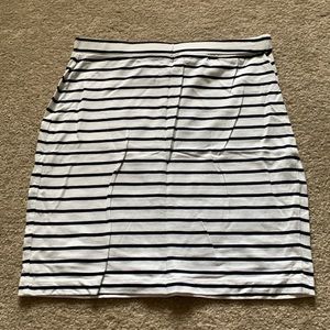 French Connection Navy Blue/White Striped Mini Skirt